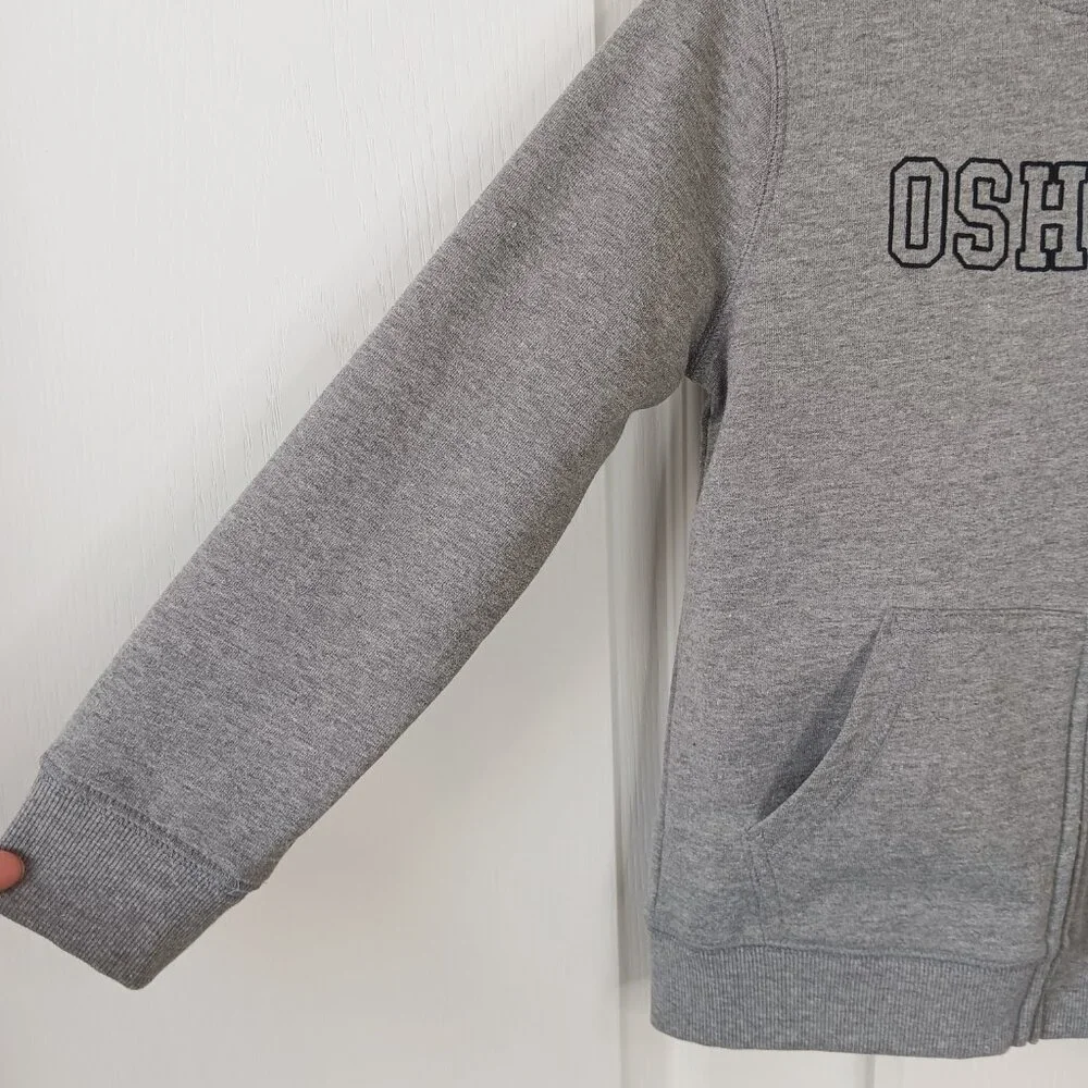 OshKosh B'gosh Kids Heathered Gray Full Zip Embroidered Hoodie Size 6
